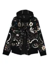 Sacai Floral Jacquard Knit Blouson Clothing In Black