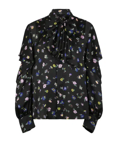 Sacai Floral Print Blouse In Multi