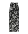 Sacai Floral-print Cargo Trousers In Black
