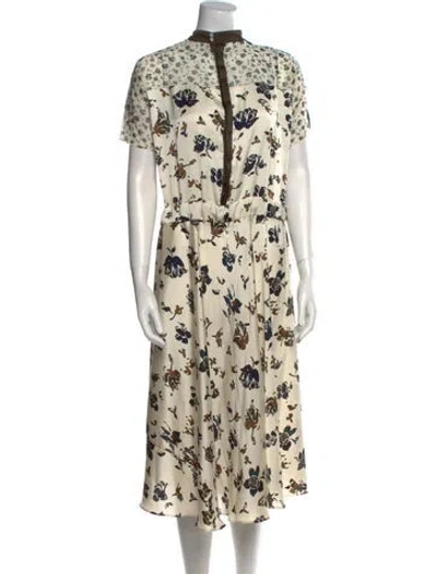 Pre-owned Sacai Floral Print Midi Length Dress In Multi