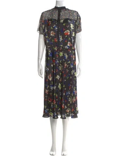 Pre-owned Sacai Floral Print Midi Length Dress In Multi