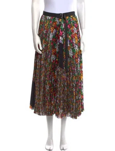 Pre-owned Sacai Floral Print Midi Length Skirt In Multi