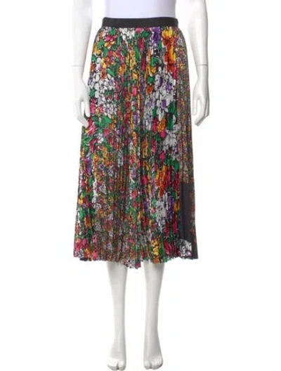 Pre-owned Sacai Floral Print Midi Length Skirt In Multi