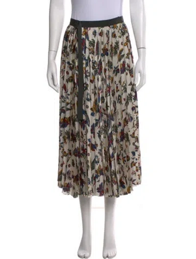Pre-owned Sacai Floral Print Midi Length Skirt In Neutral