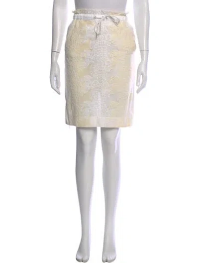 Pre-owned Sacai Floral Print Mini Skirt In White