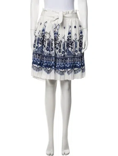 Pre-owned Sacai Floral Print Mini Skirt In White