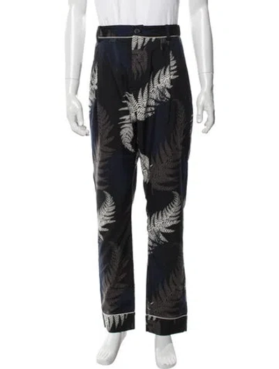 Pre-owned Sacai Floral Print Pants In Black