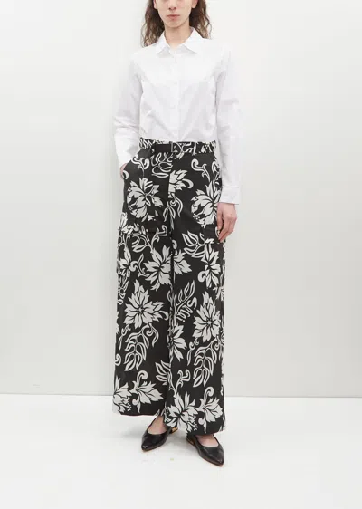 Sacai Floral Print Trousers In Multicolor