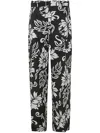 Sacai Floral-print Cargo Trousers In Black