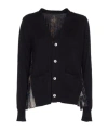 Sacai Floral-print Pleated Cardigan In Black