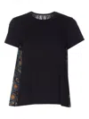 Sacai Floral-print Pocket T-shirt In Black