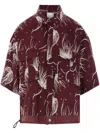 Sacai Dotted Flower Shirt Bowling Collar In 红色