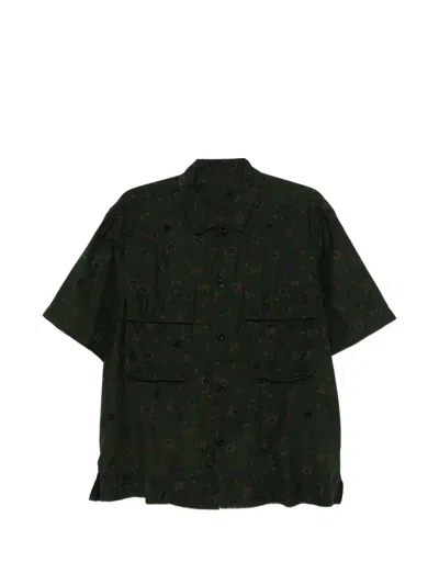 Sacai Floral-print Shirt In Green