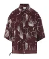 Sacai Dotted Flower Shirt Bowling Collar In Red