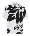 Sacai Floral Embroidered Patch Poplin Shirt In White