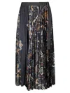 Sacai Floral Print Skirt In Blue