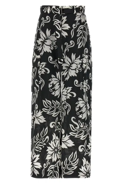 SACAI SACAI FLORAL PRINT TROUSERS
