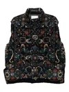 Sacai Floral-print Vest In Black