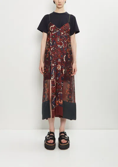Sacai Floral Print Voile Dress In Multi