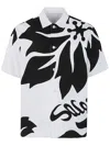 Sacai Floral Embroidered Patch Poplin Shirt In White