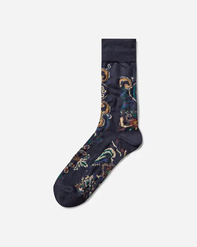 Sacai Floral Socks Navy In Blue