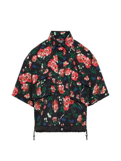 Sacai Floral-print Flap-pocket Shirt In Multi