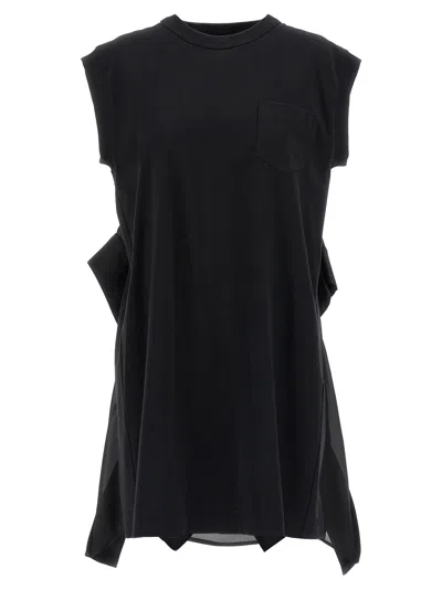 Sacai Flounce Dress Dresses Black