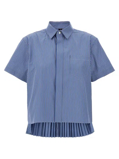 Sacai Flounced Shirt Shirt And Blouse Light Blue