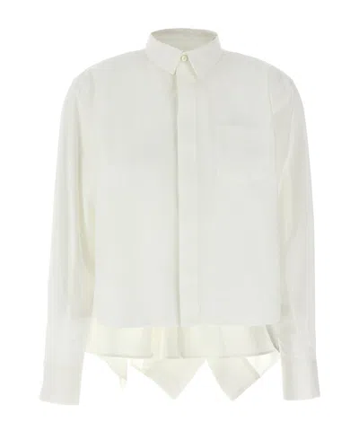Sacai Flounced Shirt In White