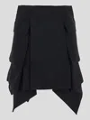 Sacai Flounces Skirt In Black