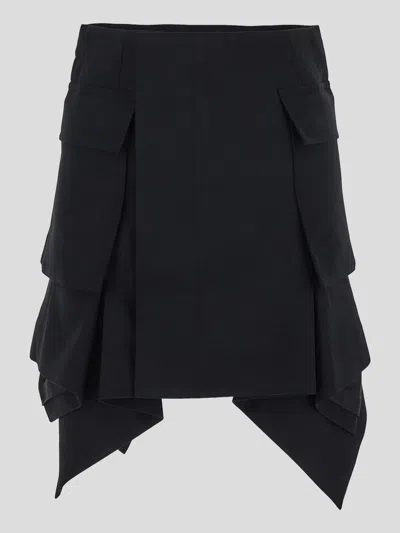 Sacai Flounces Skirt In Black