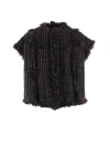 SACAI FRAYED EDGE TWEED VEST