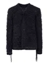Sacai Cozy Knit Cardigan Front Pockets In Black