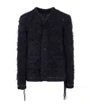 Sacai Cozy Knit Cardigan Front Pockets In Blue