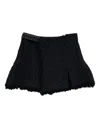 Sacai Frayed-tweed Shorts In Black