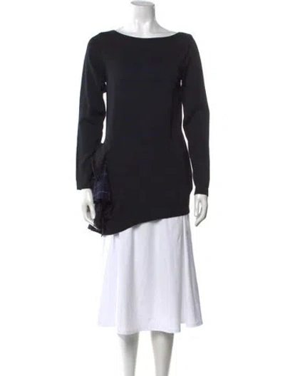 Pre-owned Sacai Frill Knit Wool Sweater In Black
