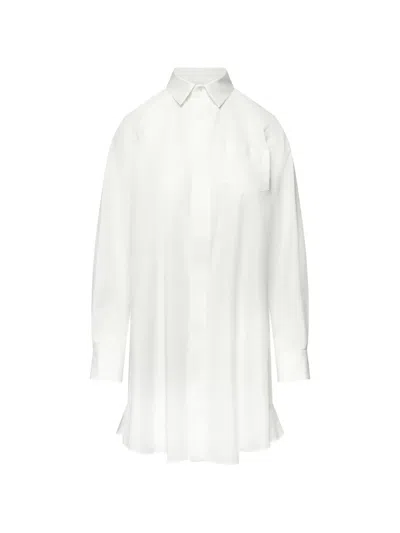 Sacai Frill-detail Dress In White