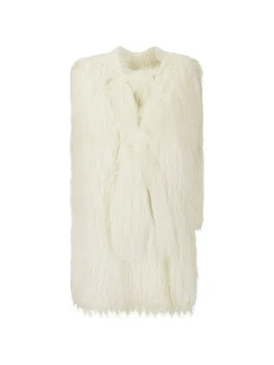 Sacai Fringe Flared Blouse In White