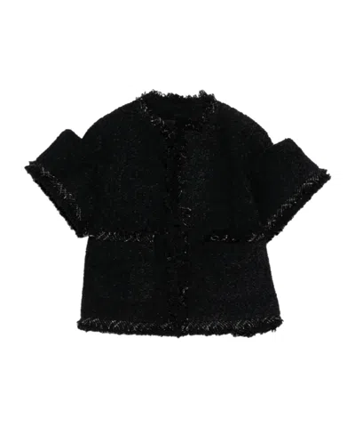 Sacai Fringed Jacket In Black