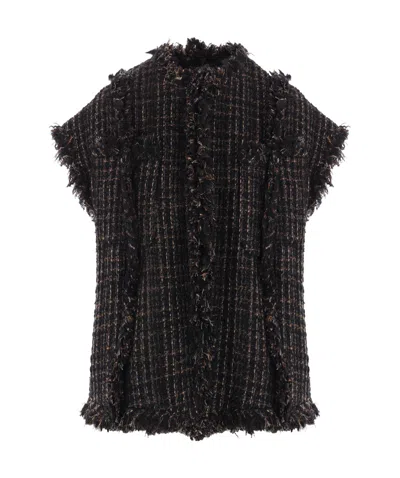 Sacai Fringed Jacket In Black