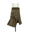 Sacai Front-slit Asymmetric Midi Skirt In Green