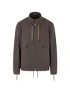 Sacai Full-zip Drawstring Jacket In Gray