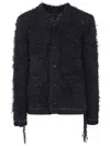 Sacai Cozy Knit Cardigan Front Pockets In Black