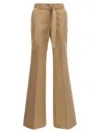 Sacai Gabardine Flared Trousers In Beige