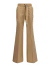 Sacai Gabardine Flared Trousers In Beige