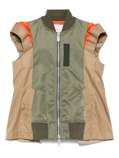 SACAI GABARDINE TWILL GILET