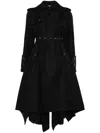Sacai Black Single Breasted Paneled Trench Coat In Black