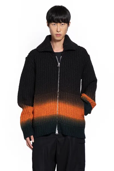 Sacai Garment Dye Wool Knit Cardigan In Multi