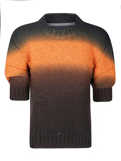 SACAI GARMENT DYE WOOL KNIT PULLOVER
