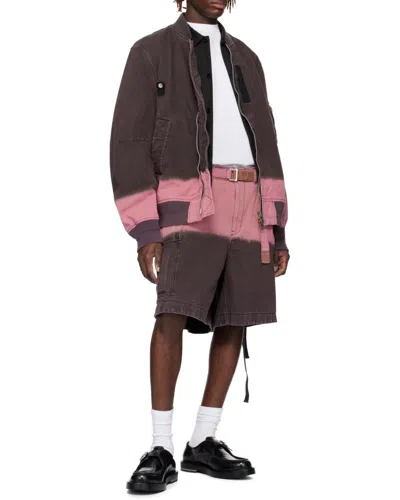 Sacai Garment-dyed Drawstring Shorts In Pink